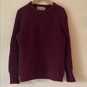 100% Wool Burgundy Knit Sweater